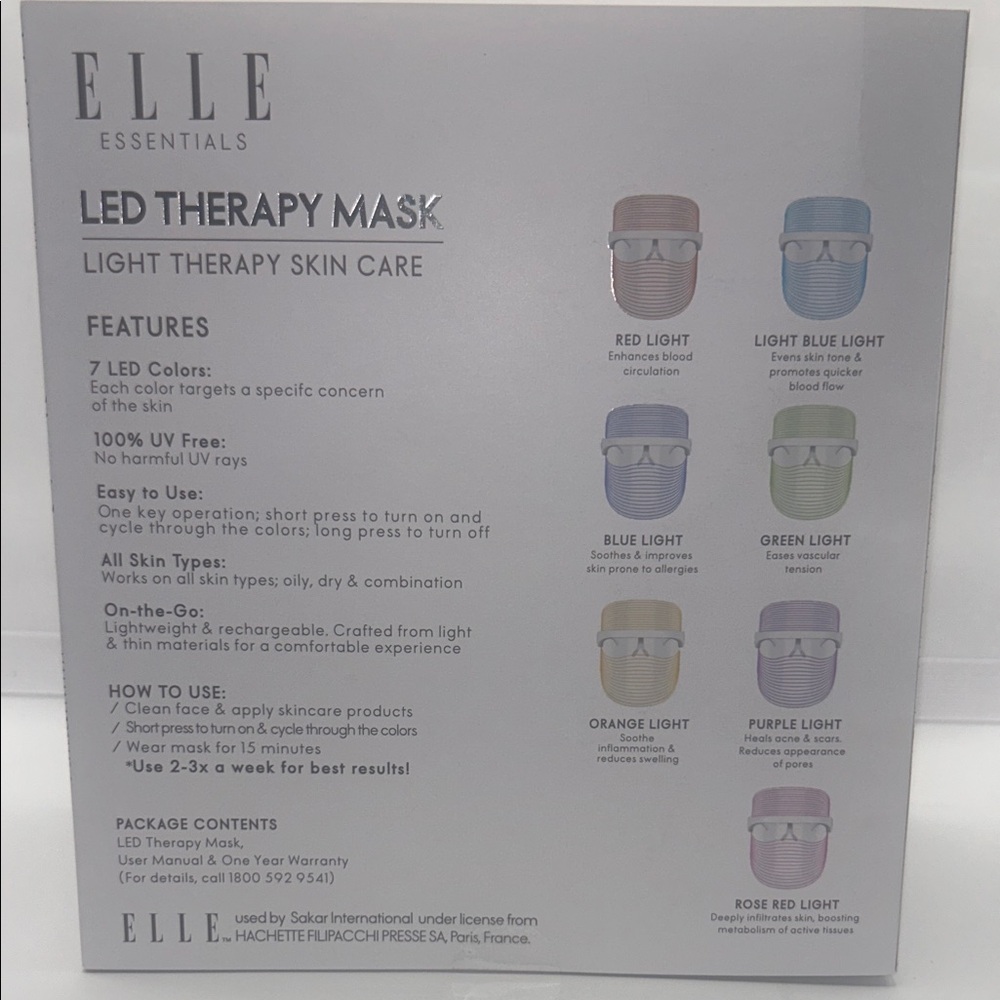 ELLE Essentials LED Therapy Mask NIB - Picture 2 of 8
